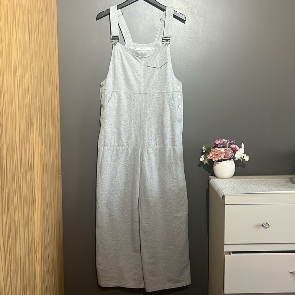 Smash + Tess Light Gray Wide‑Leg Overalls - Picture 2 of 12